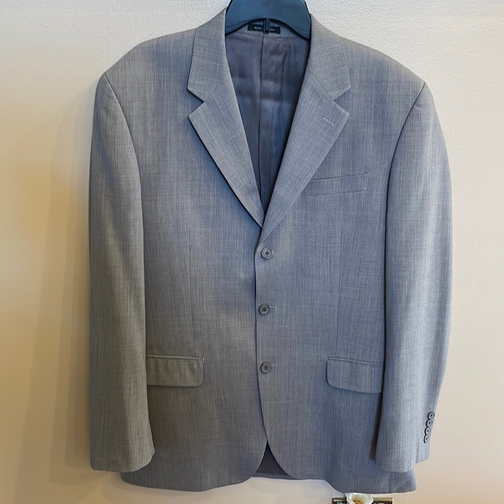 Alfani created for Macys suit jacket / blazer 100% wool bluish grey size 40L